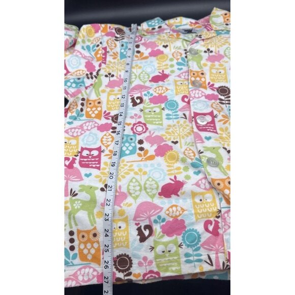 THE CAT'S PAJAMAS Womens Retro Owl Mushroom Rabbit FLANNEL PAJAMA SET Sz M NEW - Picture 12 of 16
